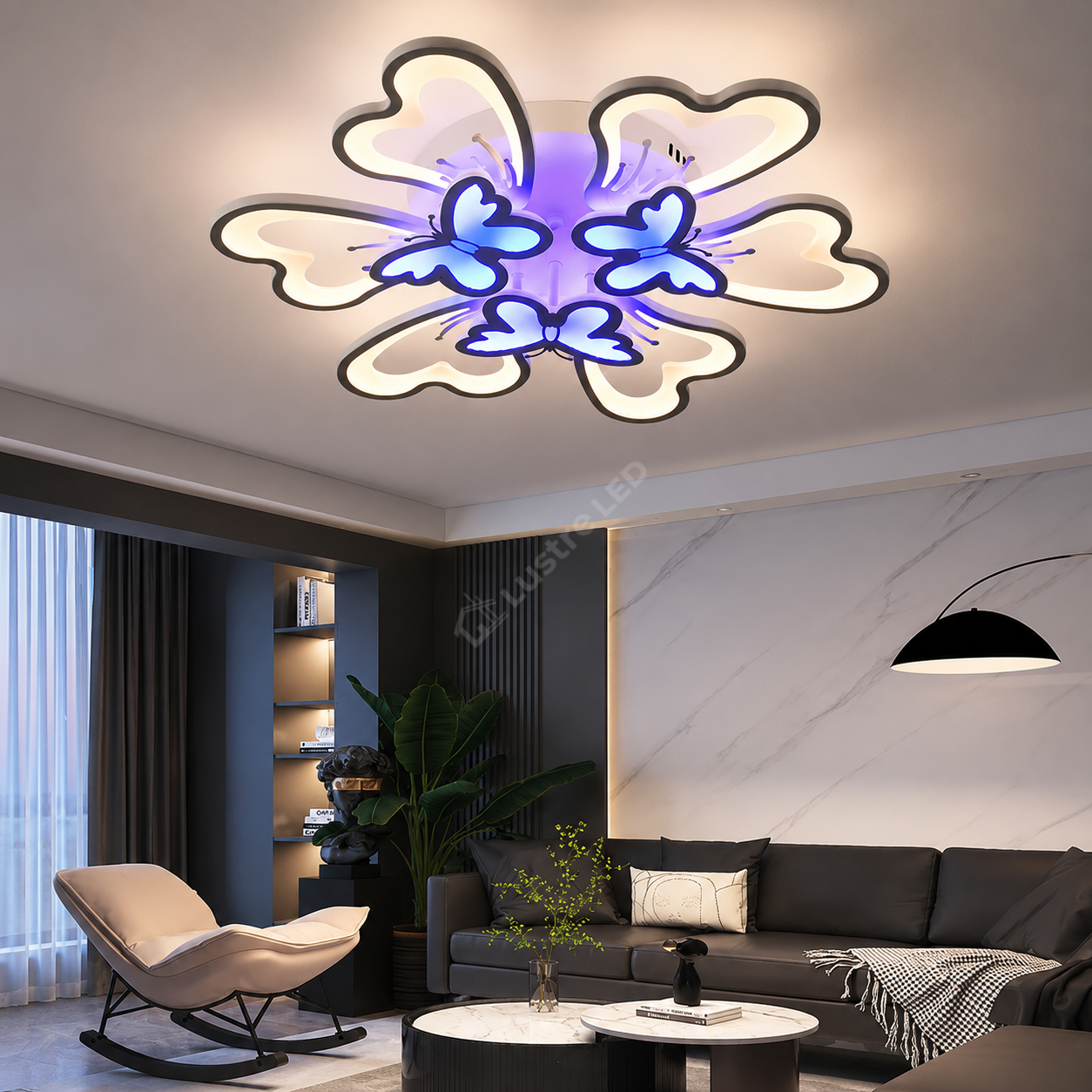 Lustra LED BUTTERFLY RGB Echivalent 800W Telecomanda