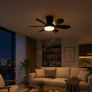 Lustra LED CCT VELO Black cu Ventilator Echivalent 200W Telecomanda