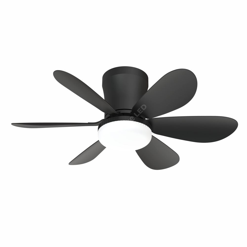 Lustra LED CCT VELO Black cu Ventilator Echivalent 200W Telecomanda