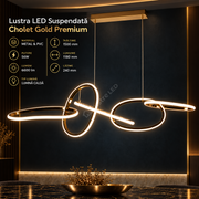 Lustra LED Cholet Gold Premium Lumina Calda Echivalent 650W