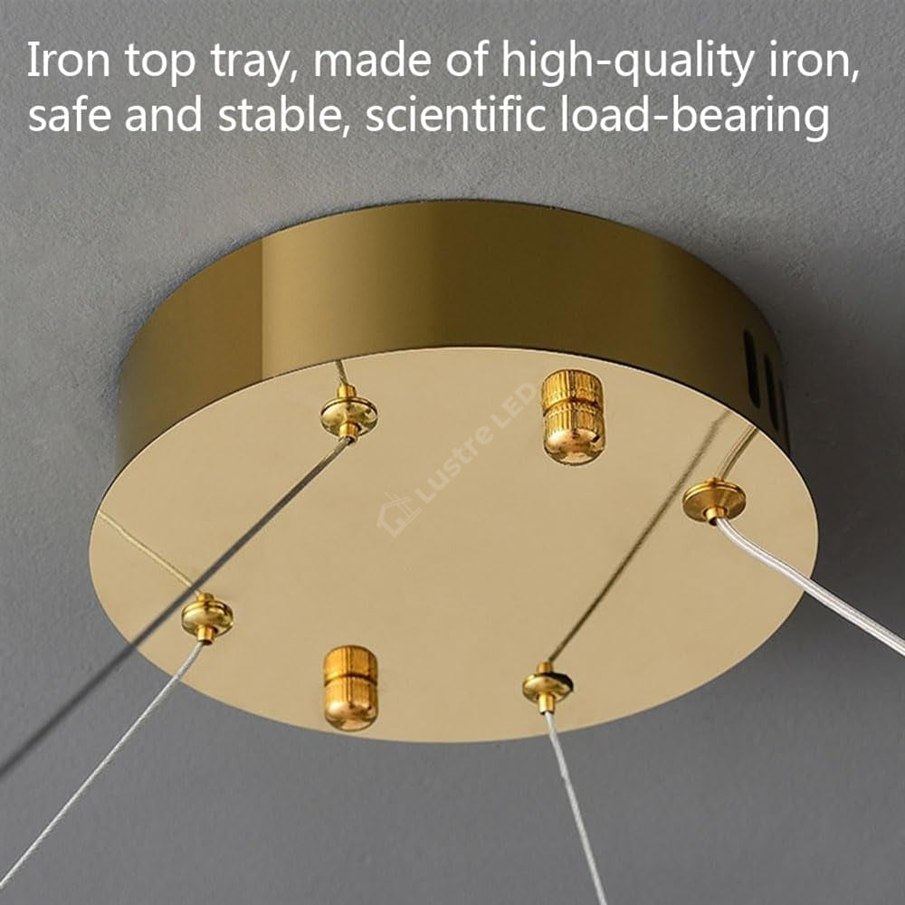 Lustra LED Cristal 2 Segmente 60x40cm Maxi EnVogue Gold 8000lm Telecomanda