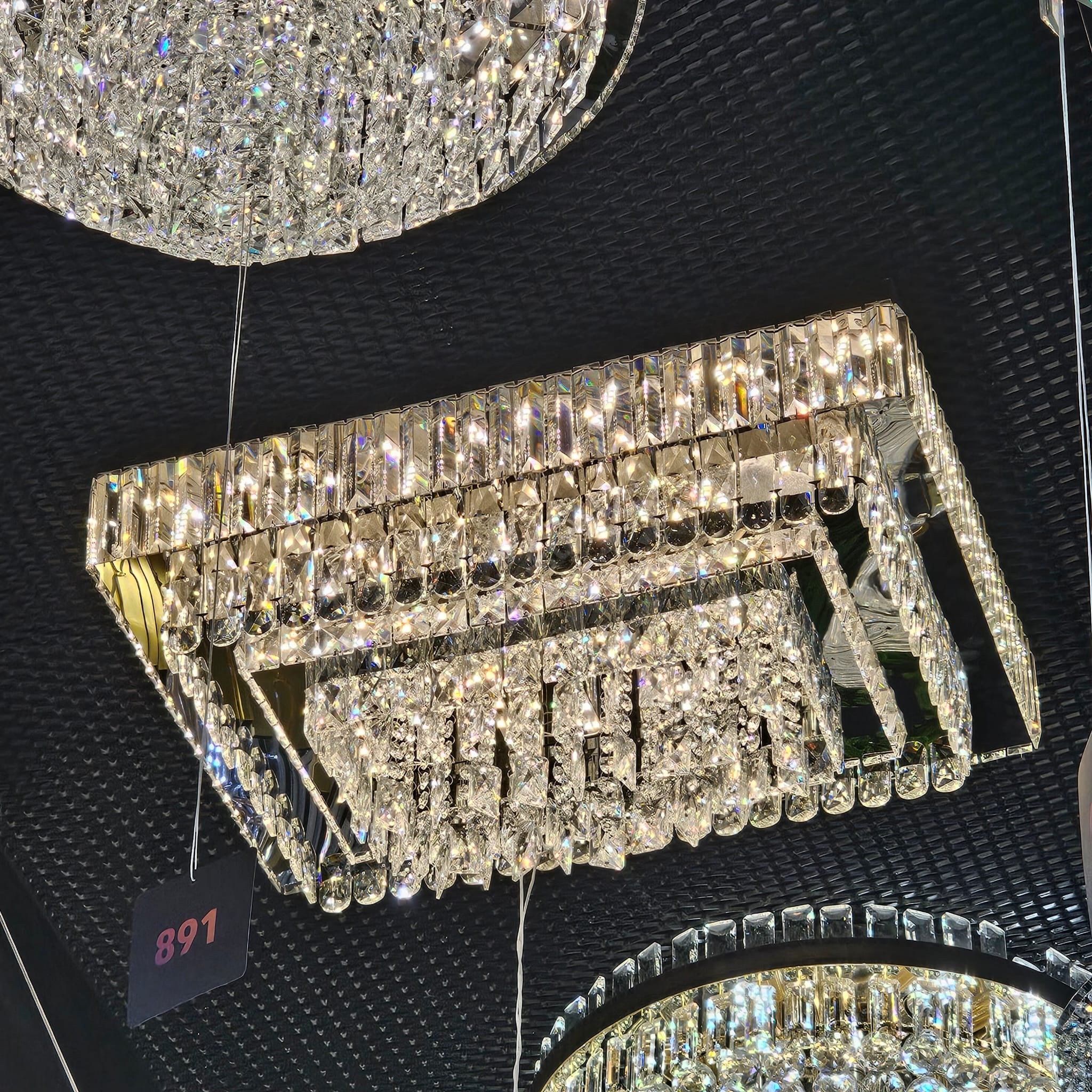 Lustra LED Cristal Aplicata ELYSIUM Square Telecomanda Echivalent 1000W