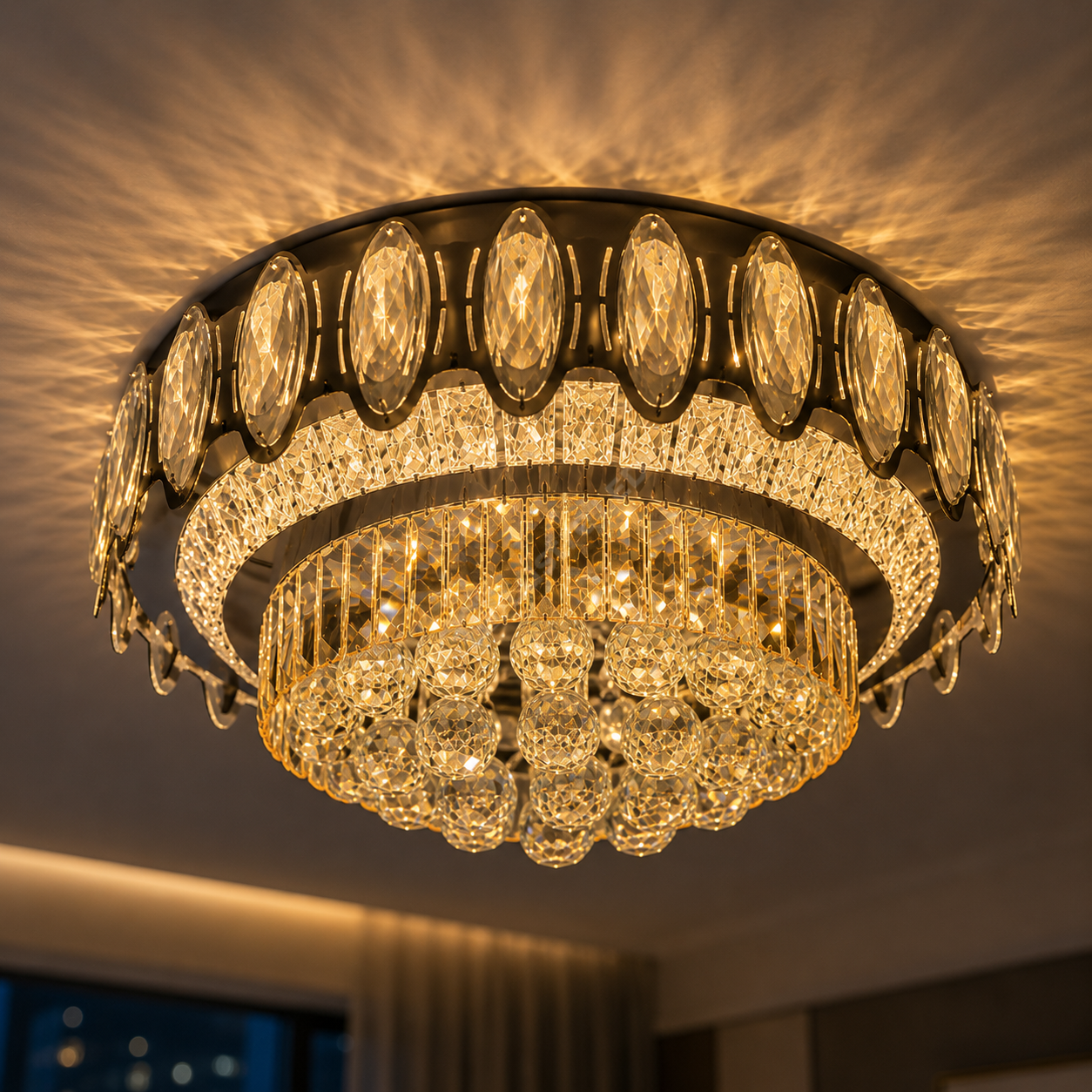 Lustra LED Aplicata Crystal MAJESTY Chrome Telecomanda