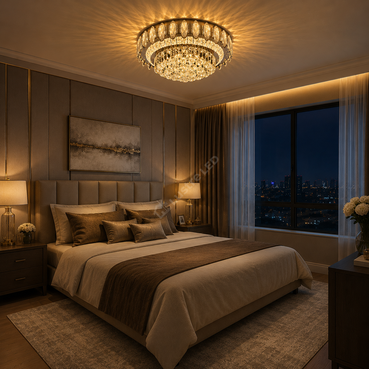 Lustra LED Aplicata Crystal MAJESTY Chrome Telecomanda