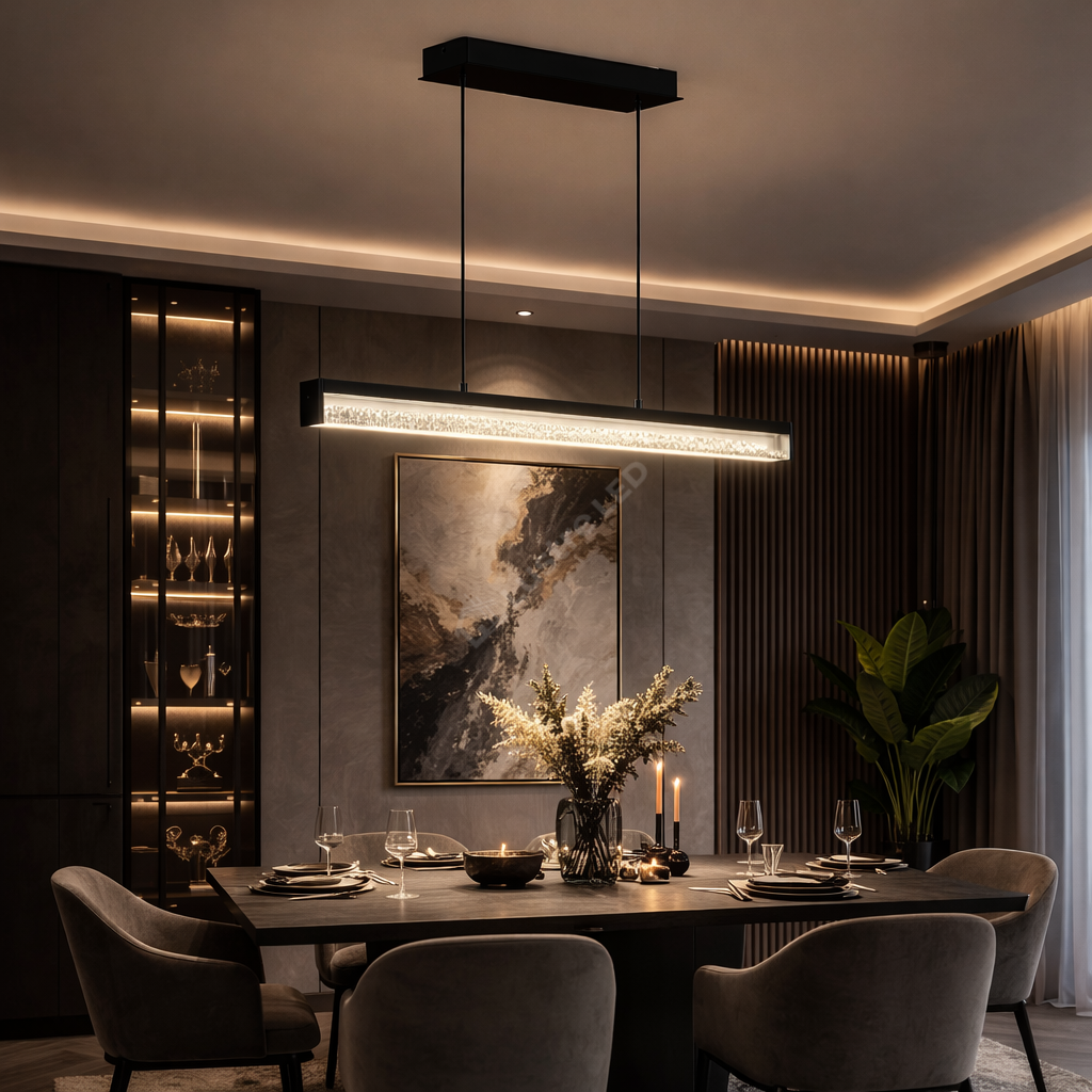 Lustra LED Cristal Cardito Black Functie Tactila, Premium Echivalent 400W