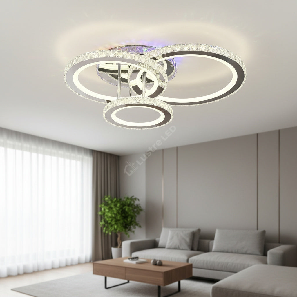 Lustra LED Cristal Ciryla Chrome RGB Echivalent 500W