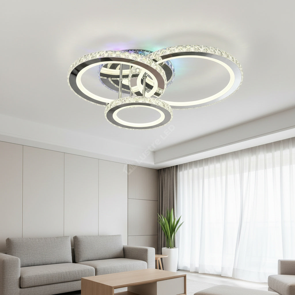Lustra LED Cristal Ciryla Chrome RGB Echivalent 500W