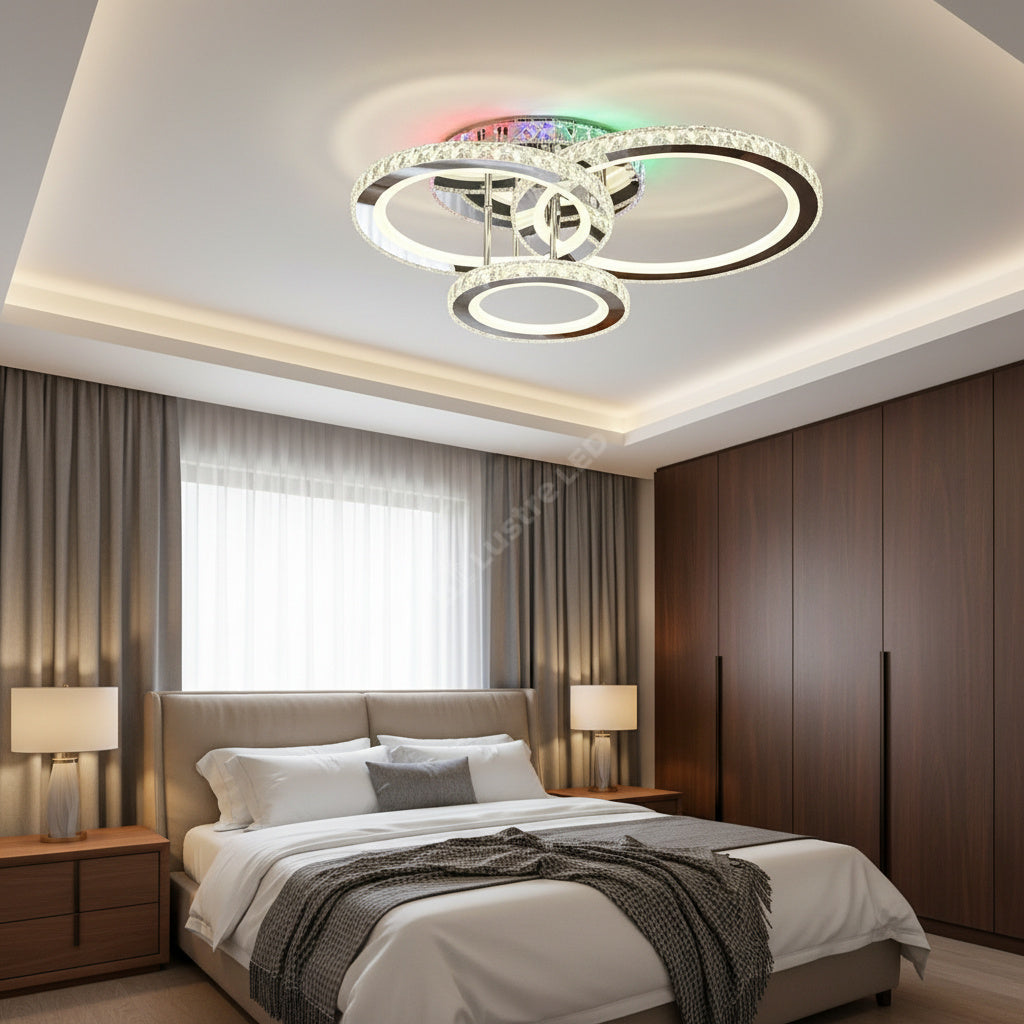 Lustra LED Cristal Ciryla Chrome RGB Echivalent 500W