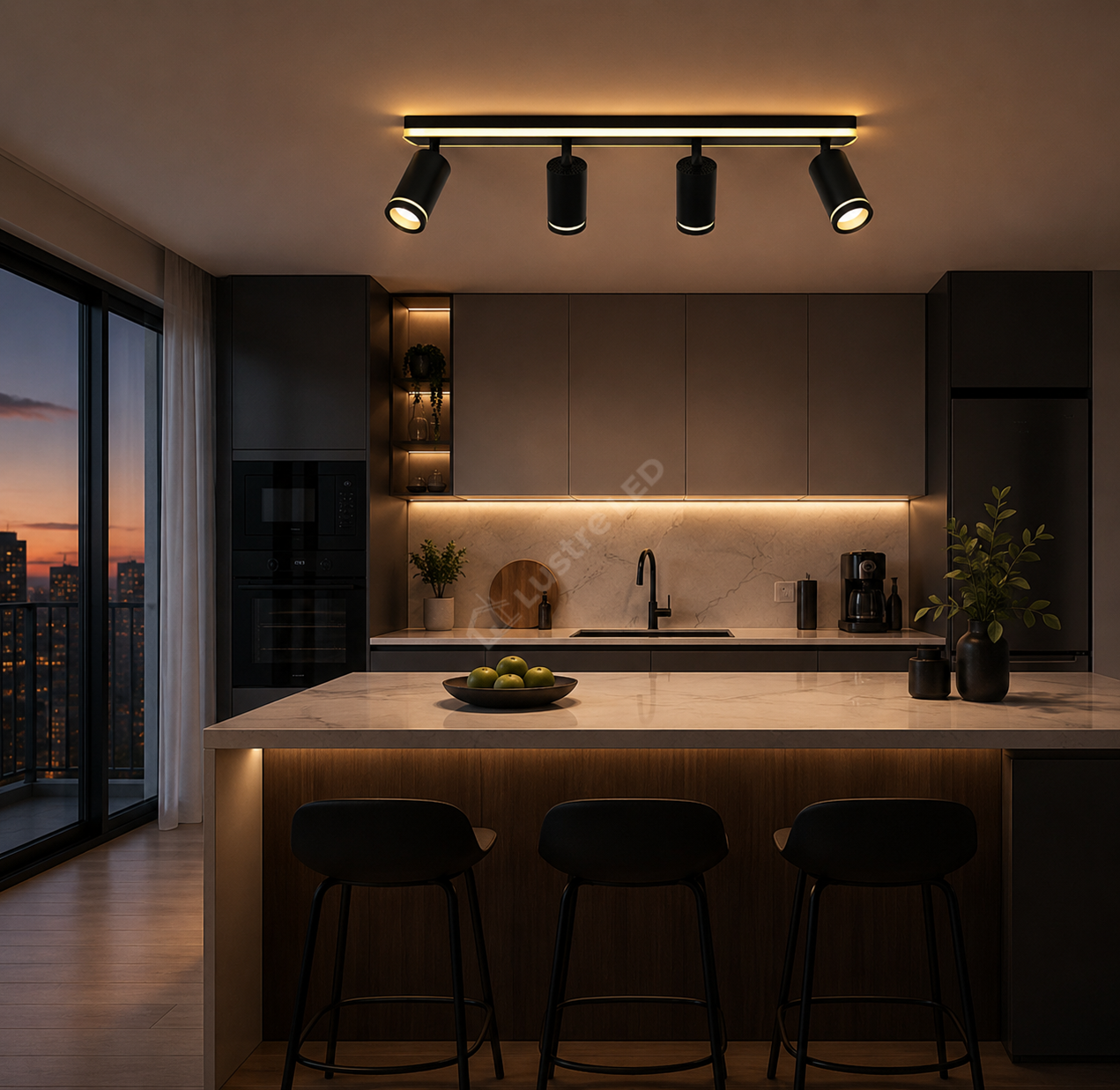Lustra LED cu Spoturi 82W NOIR GLOW Echivalent 400W
