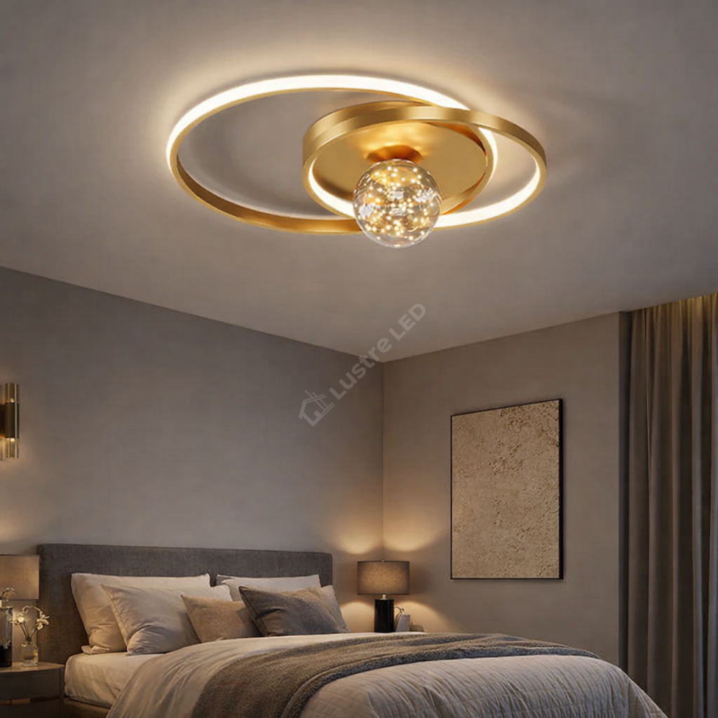 Lustra LED Enigma Gold Echivalent 300W Telecomanda