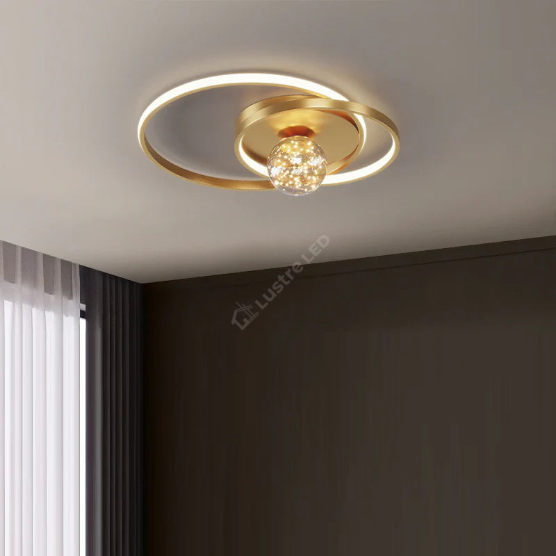 Lustra LED Enigma Gold Echivalent 300W Telecomanda
