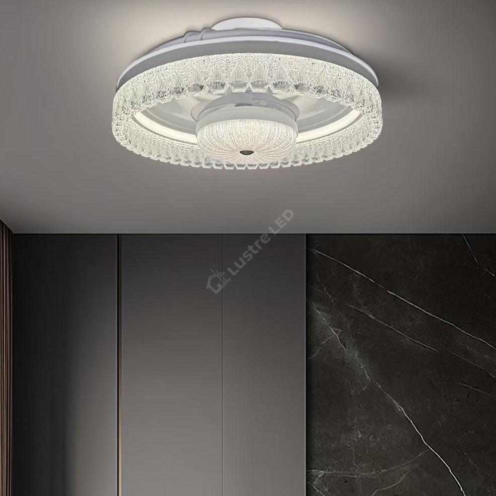 Lustra LED EVOK White cu Ventilator Ø50CM Echivalent 400W Telecomanda