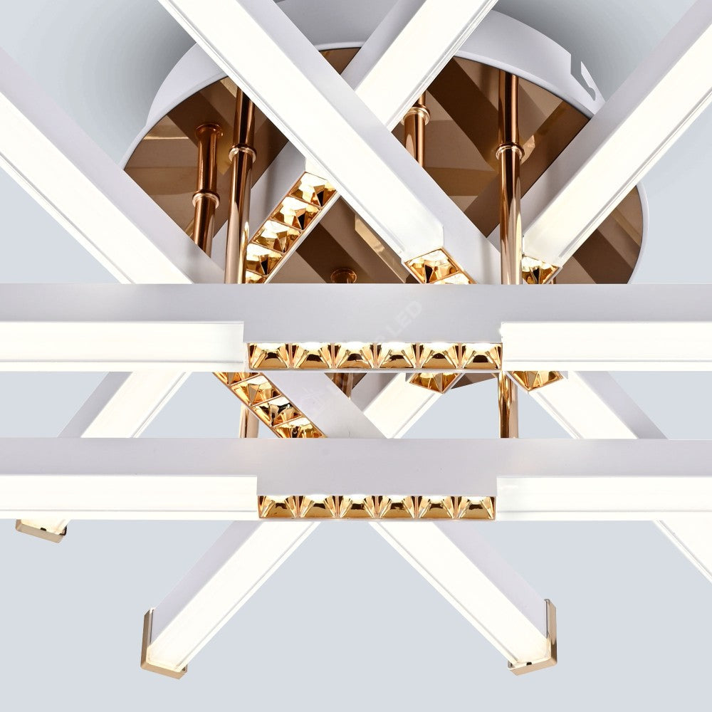 Lustra LED FERGA LINES Gold Echivalent 700W Telecomanda AURIE / 60CM / MINIMALIST DESIGN Lighting Fixtures
