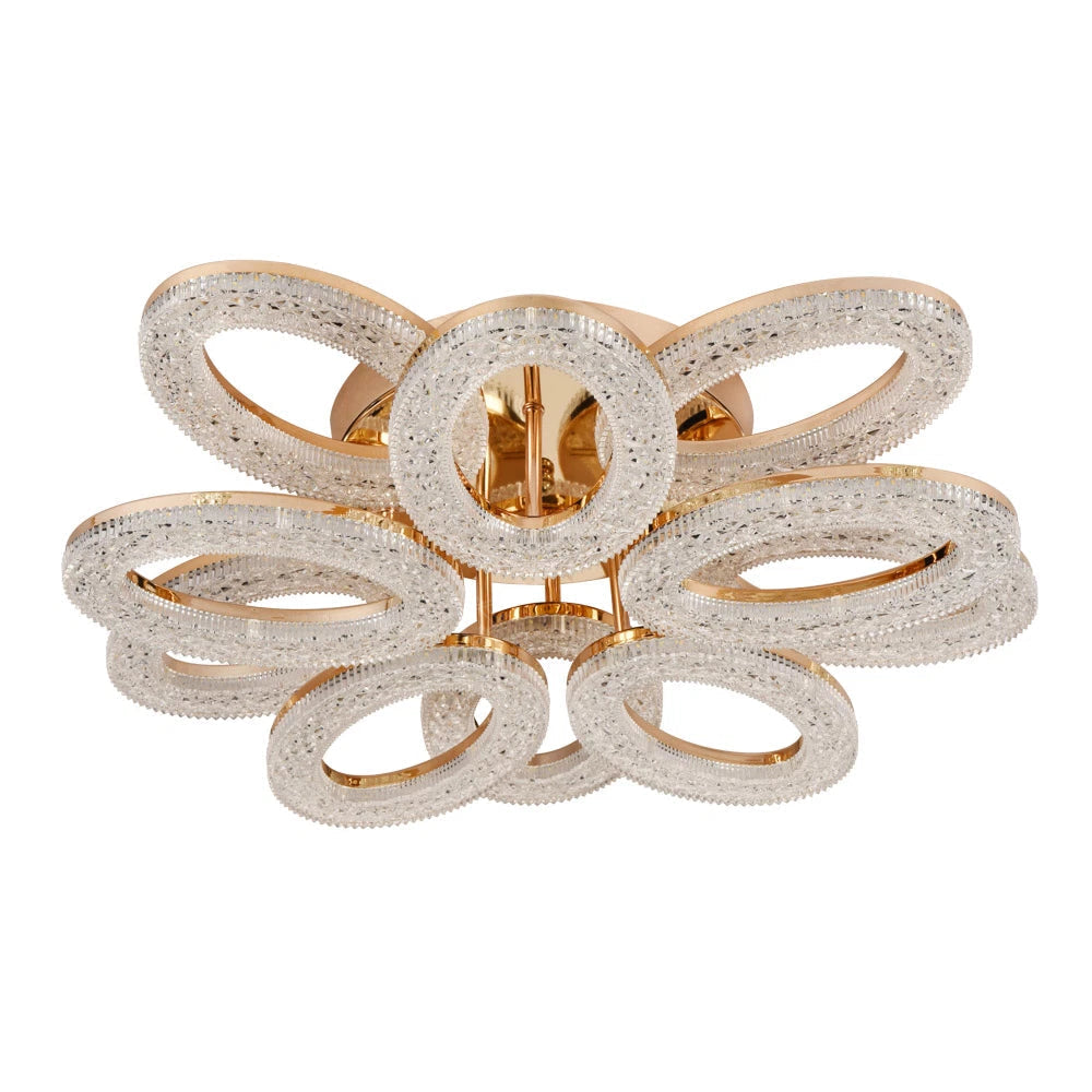 Lustra LED Golden 10 Ovals Echivalent 1200W Telecomanda
