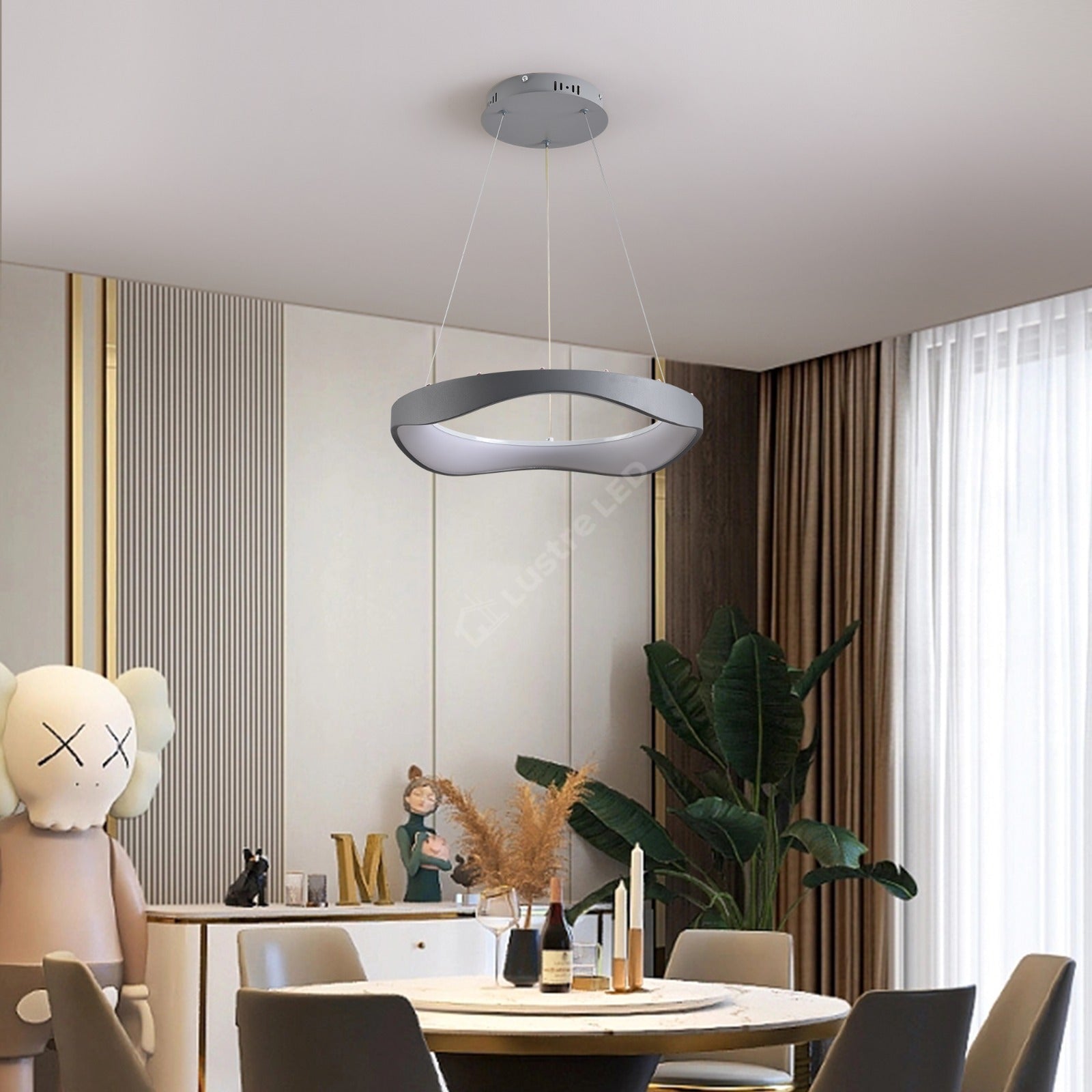 Lustra LED Grey Cloud Echivalent 400W Telecomanda