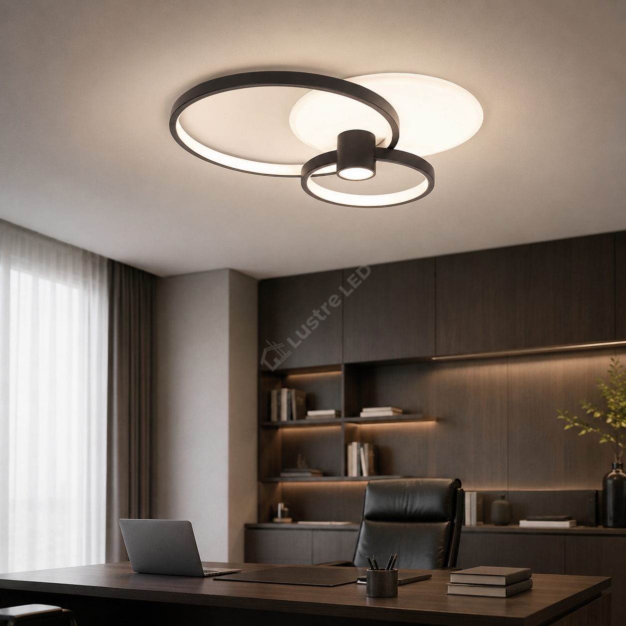 Lustra LED Horus RINGS Black+White 4550lm CCT