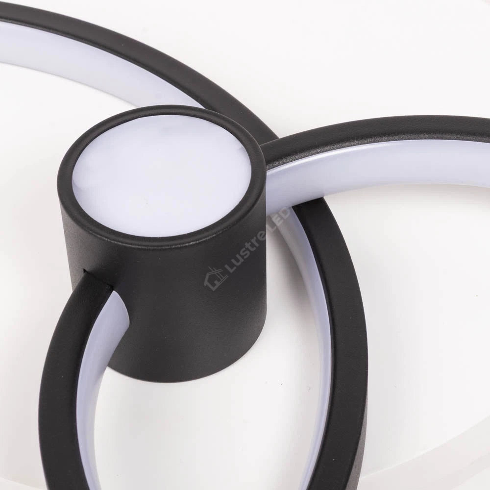 Lustra LED Horus RINGS Black+White 4550lm CCT