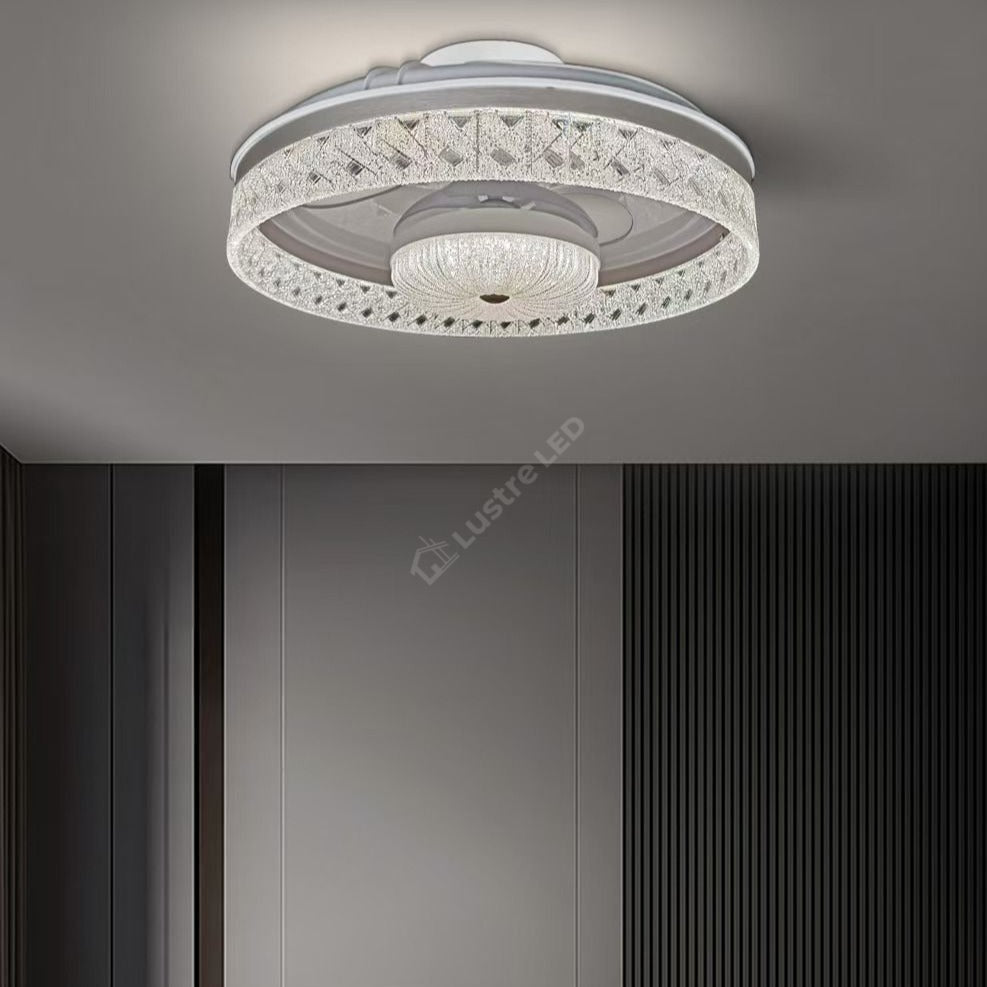 Lustra LED KEVO White cu Ventilator Ø50CM Echivalent 400W Telecomanda