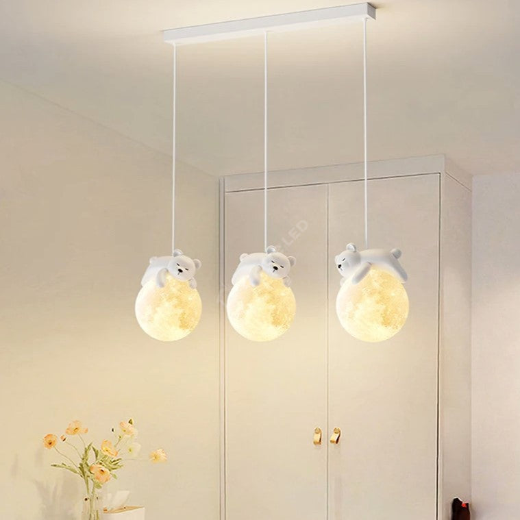 Lustra Led Kids Suspendata 3Xg9 Teddy Bears Lighting Fixtures