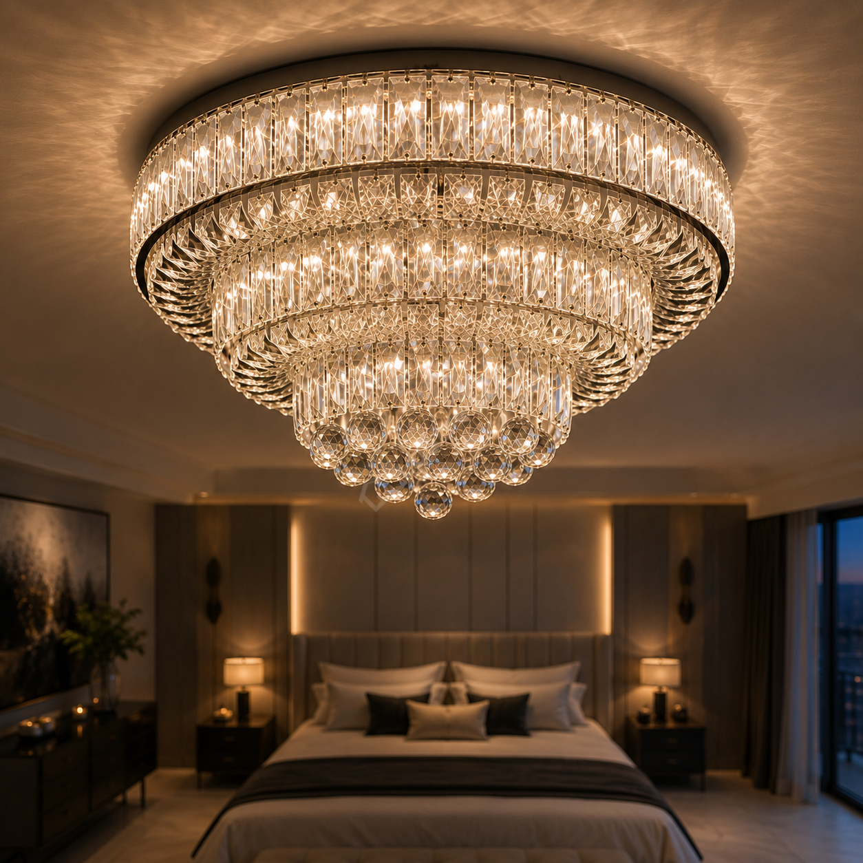Lustra LED Klyra CRISTAL Echivalent 500W Telecomanda