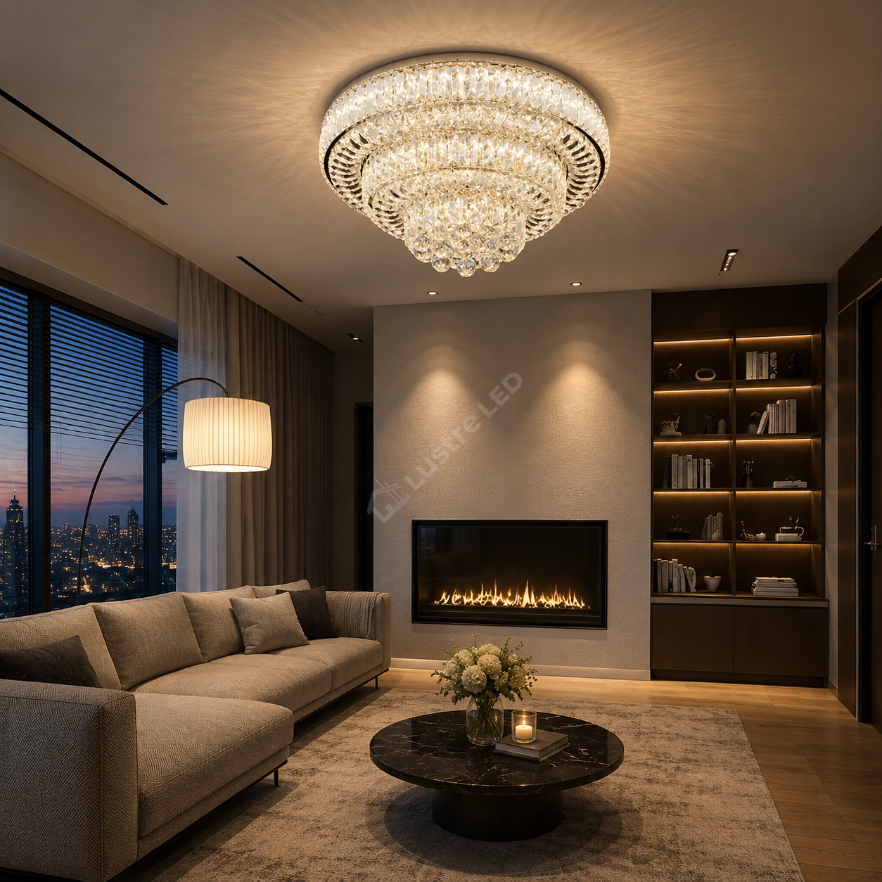 Lustra LED Klyra CRISTAL Echivalent 500W Telecomanda