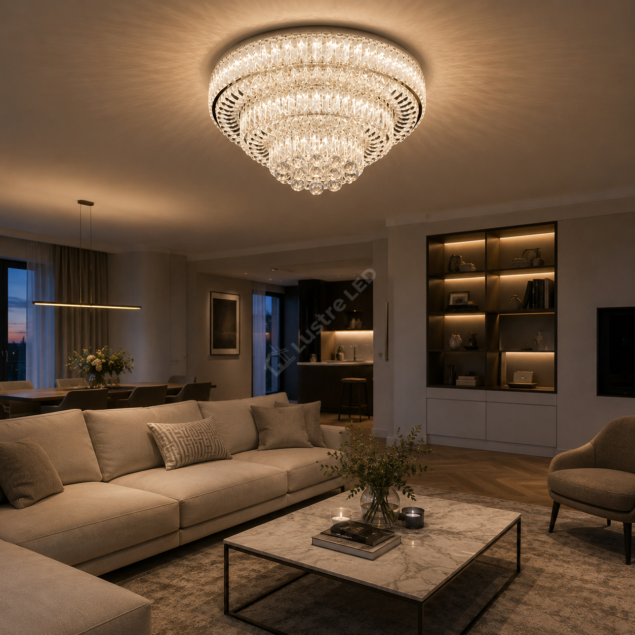 Lustra LED Klyra CRISTAL Echivalent 500W Telecomanda