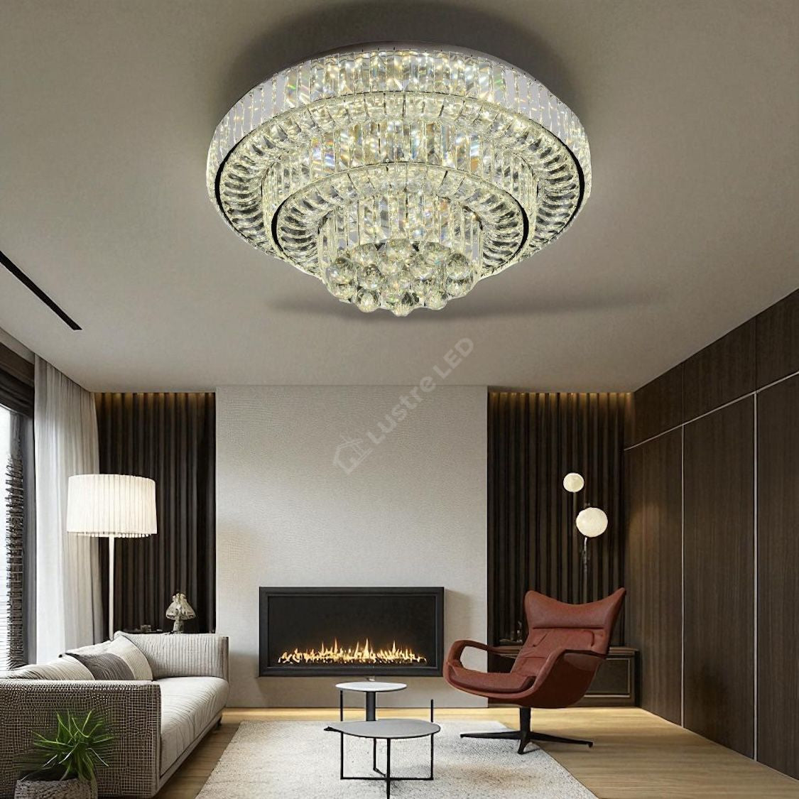 Lustra LED Klyra CRISTAL Echivalent 500W Telecomanda CHROME / 50CM / CRISTAL Lighting Fixtures