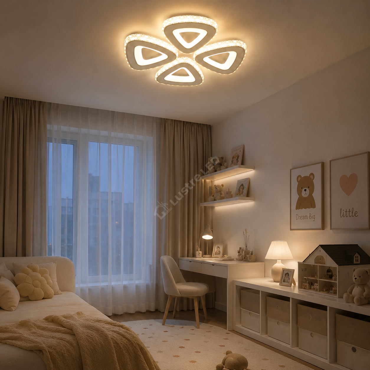 Lustra LED LOTUS CCT Chrome Cristal Echivalent 800W Telecomanda