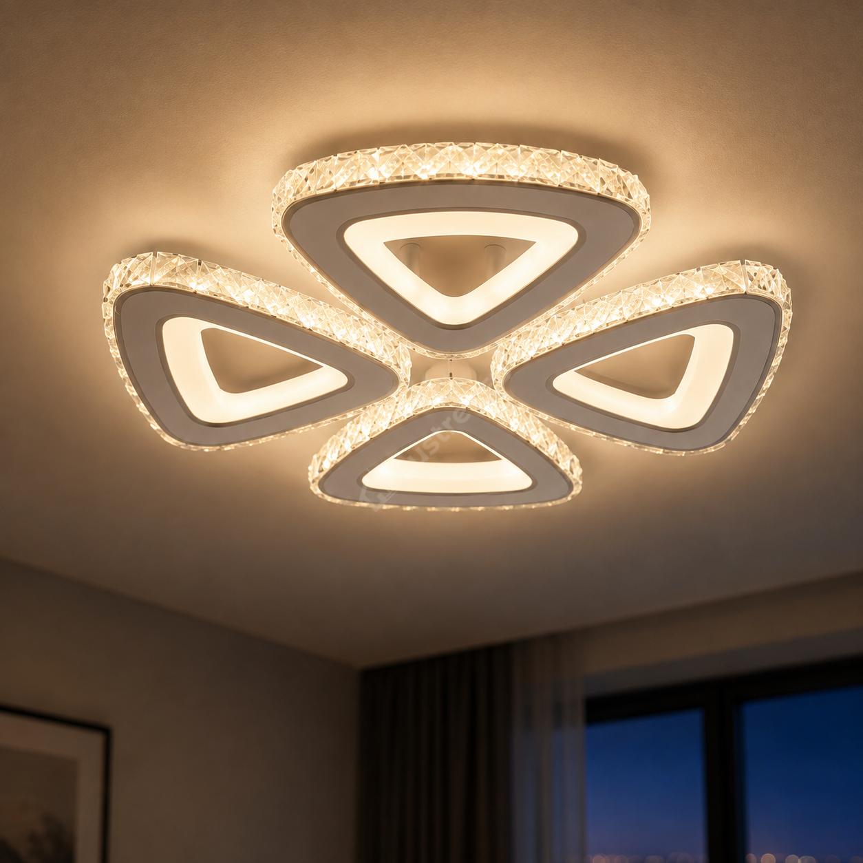 Lustra LED LOTUS CCT Chrome Cristal Echivalent 800W Telecomanda