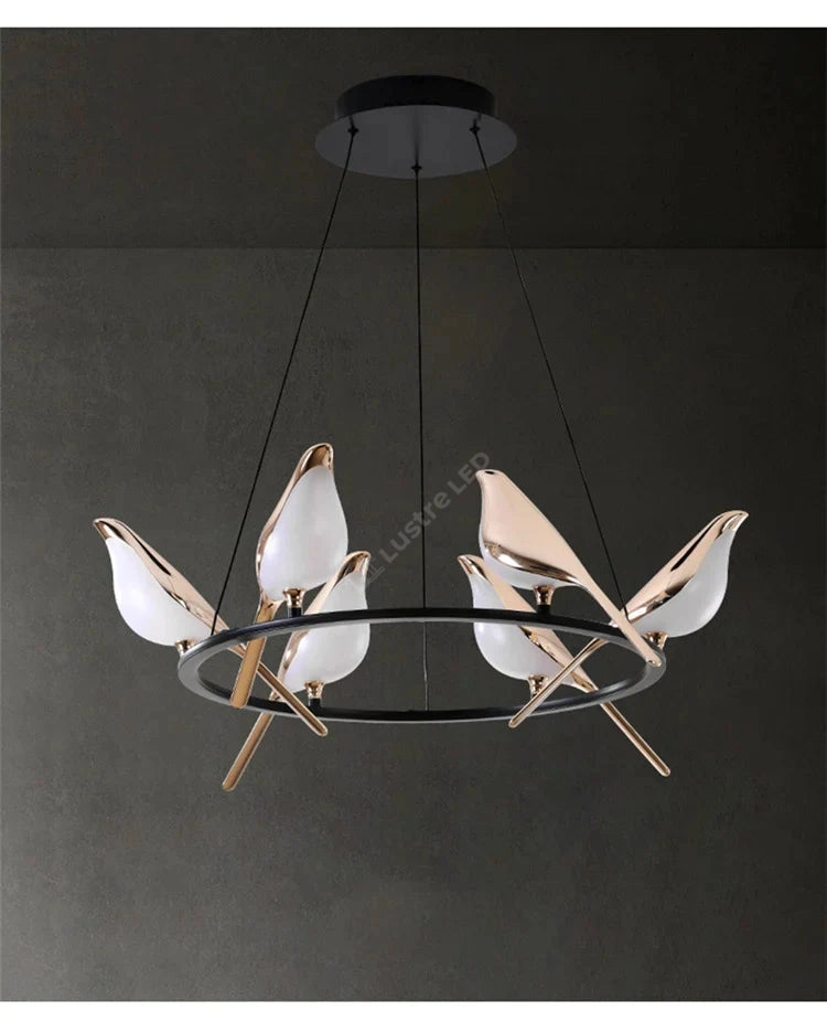 Lustra Led Luxury 6 Golden Swallow Lighting Fixtures