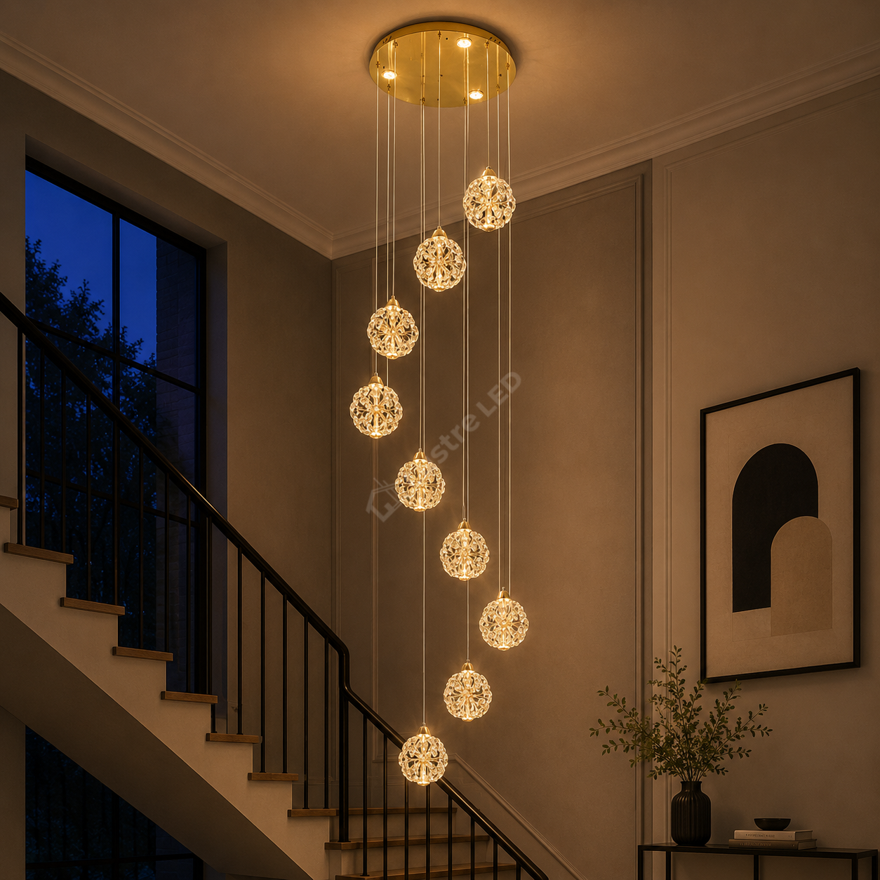 Lustra LED Luxury Crystal DANDELION Gold