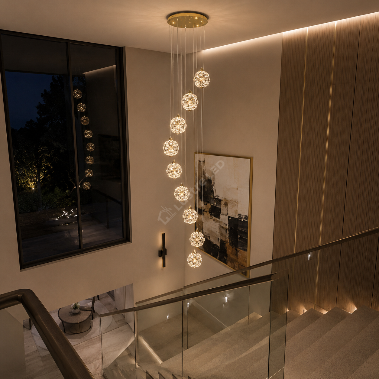 Lustra LED Luxury Crystal DANDELION Gold