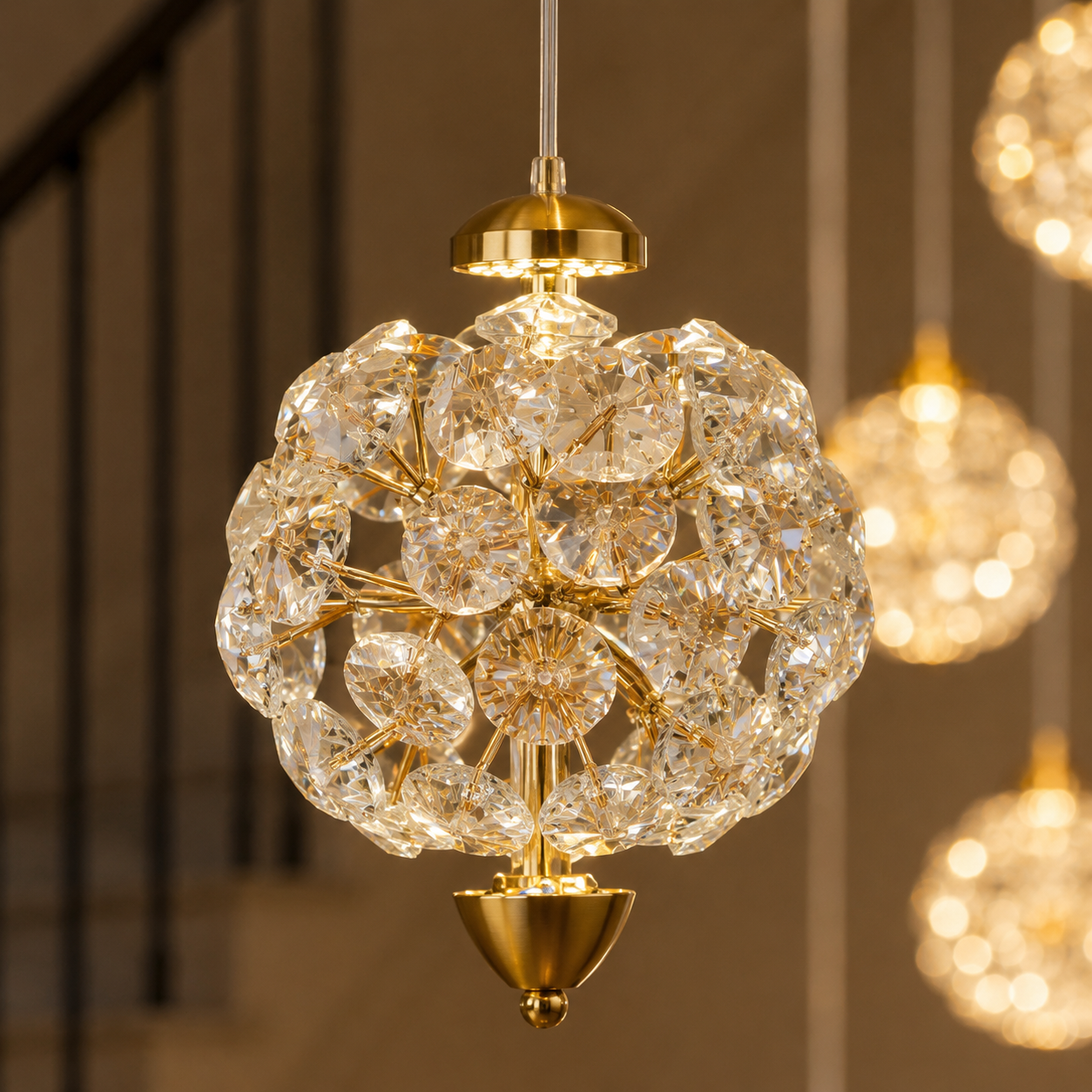 Lustra LED Luxury Crystal DANDELION Gold