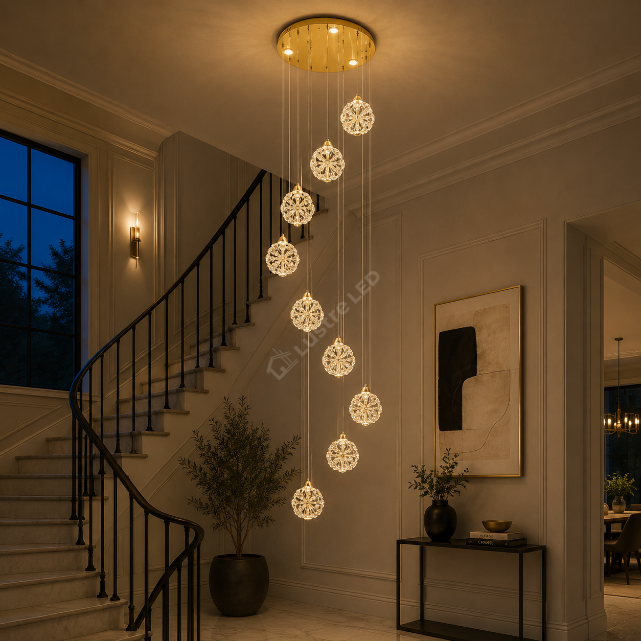 Lustra LED Luxury Crystal DANDELION Gold