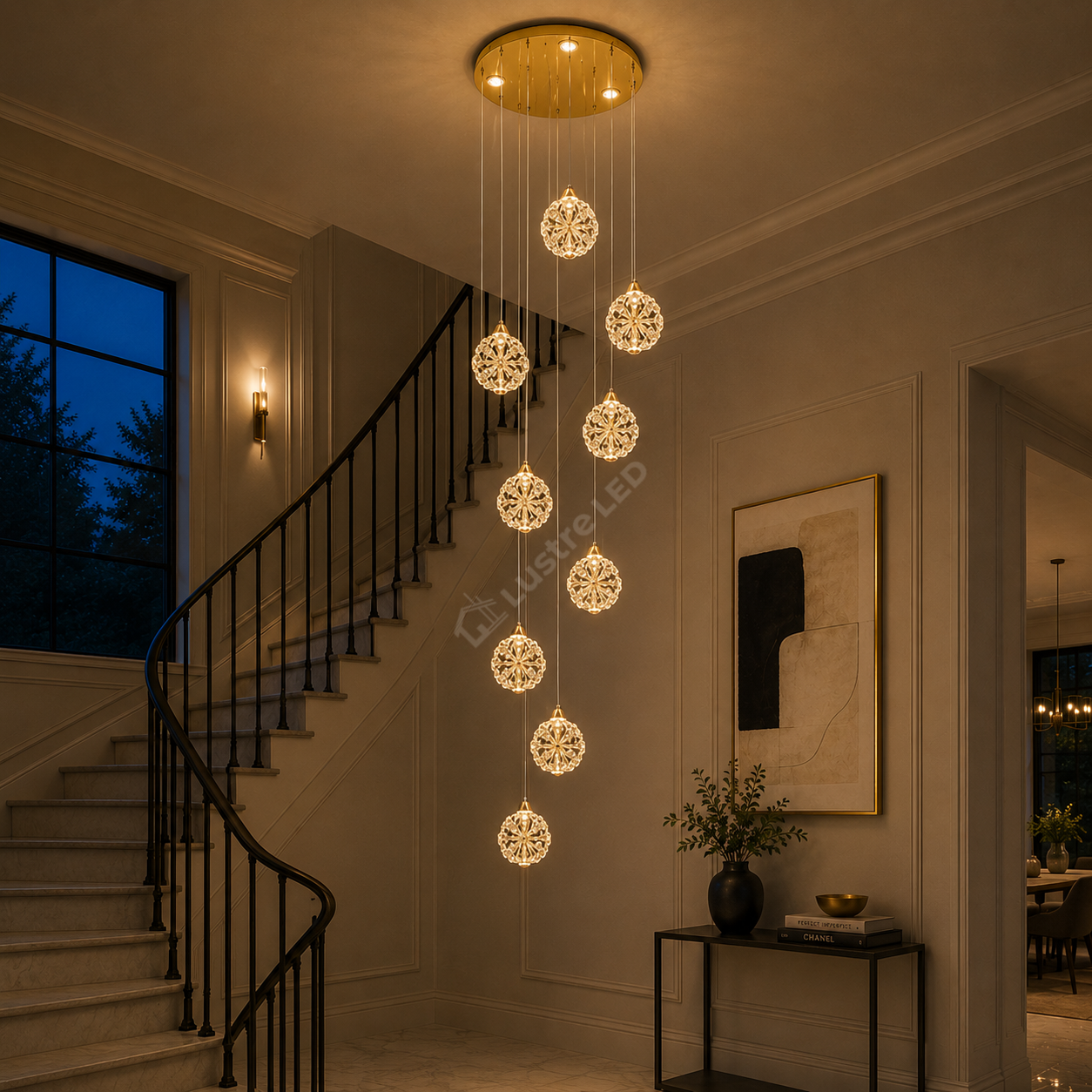 Lustra LED Luxury Crystal DANDELION Gold