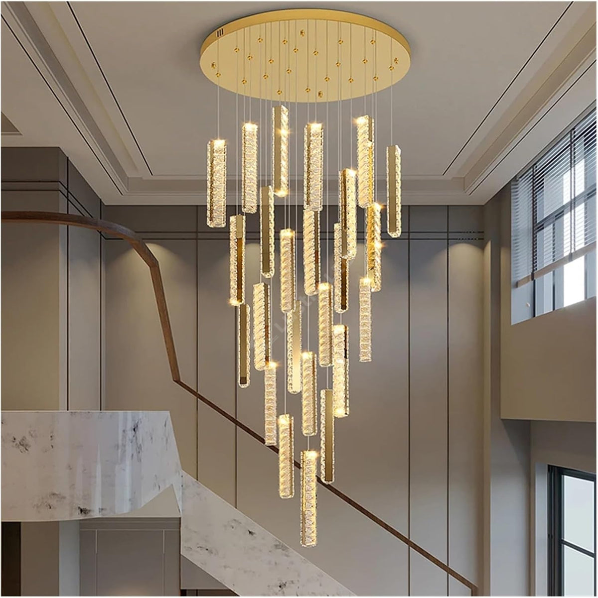 Lustra LED Luxury Crystal Golden Vianore
