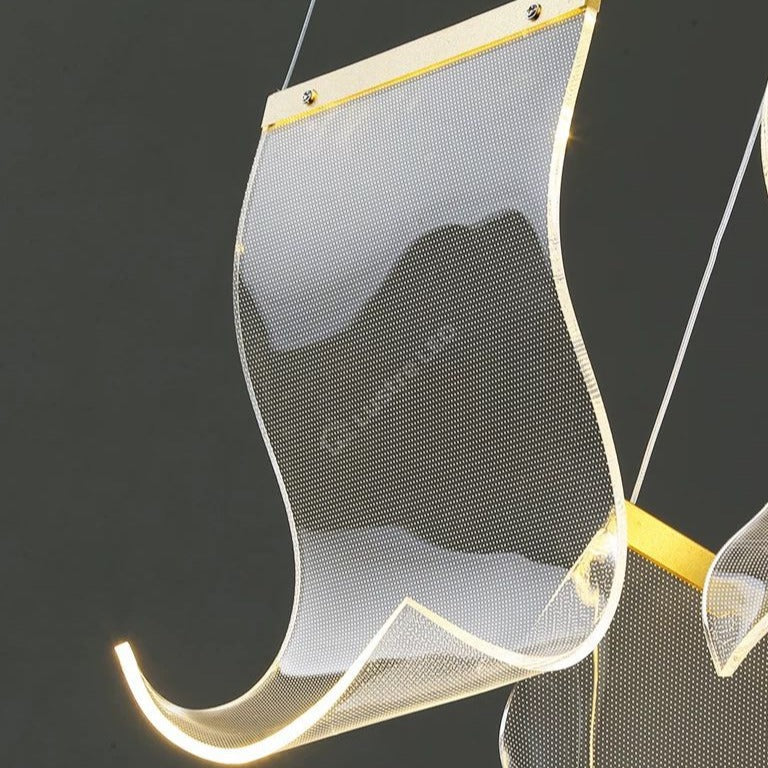 Lustra LED Luxury PAPER QUILL GOLD 12Elemente Echivalent 300W Telecomanda