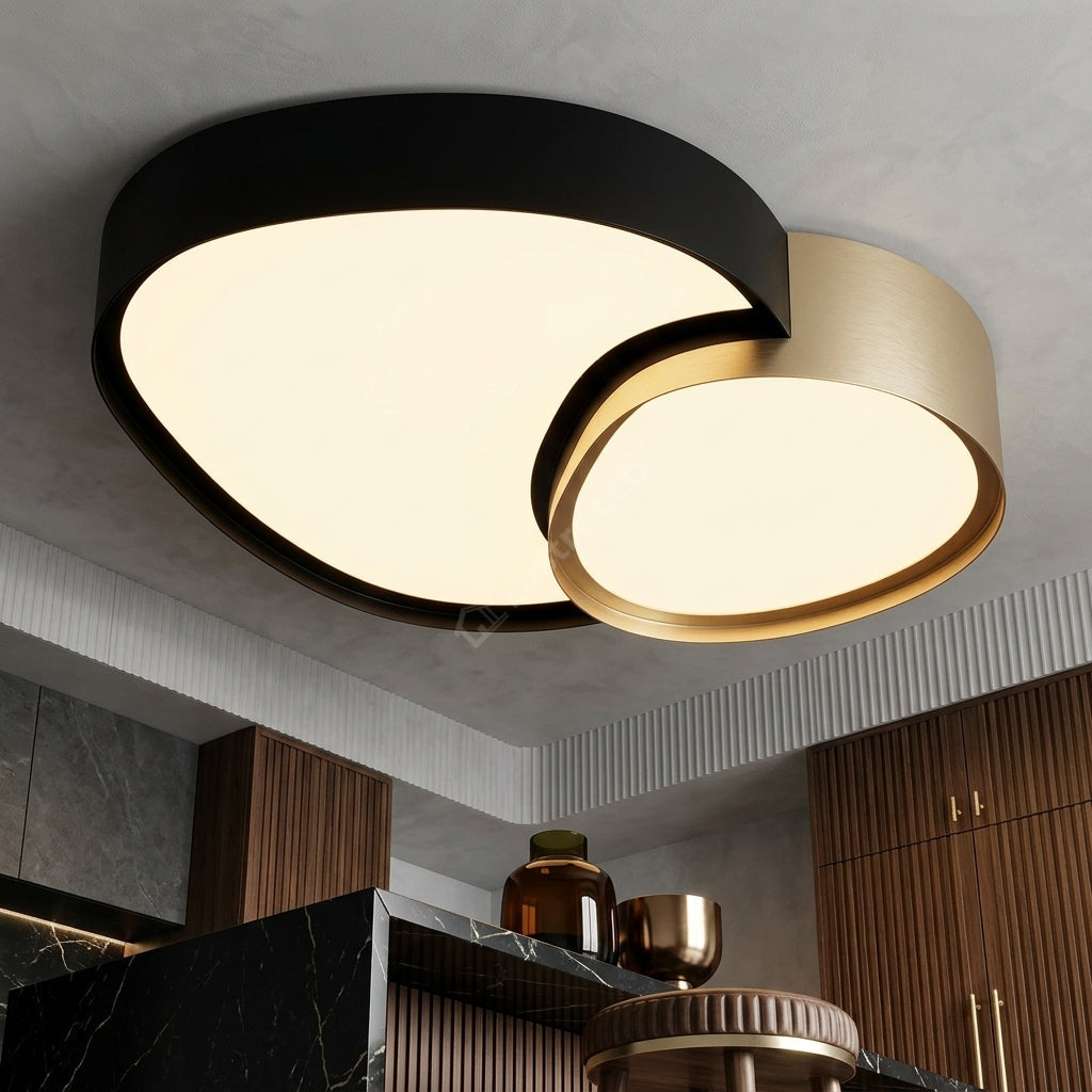 Lustra LED Luxury RISE Black&Gold Echivalent 160W Telecomanda