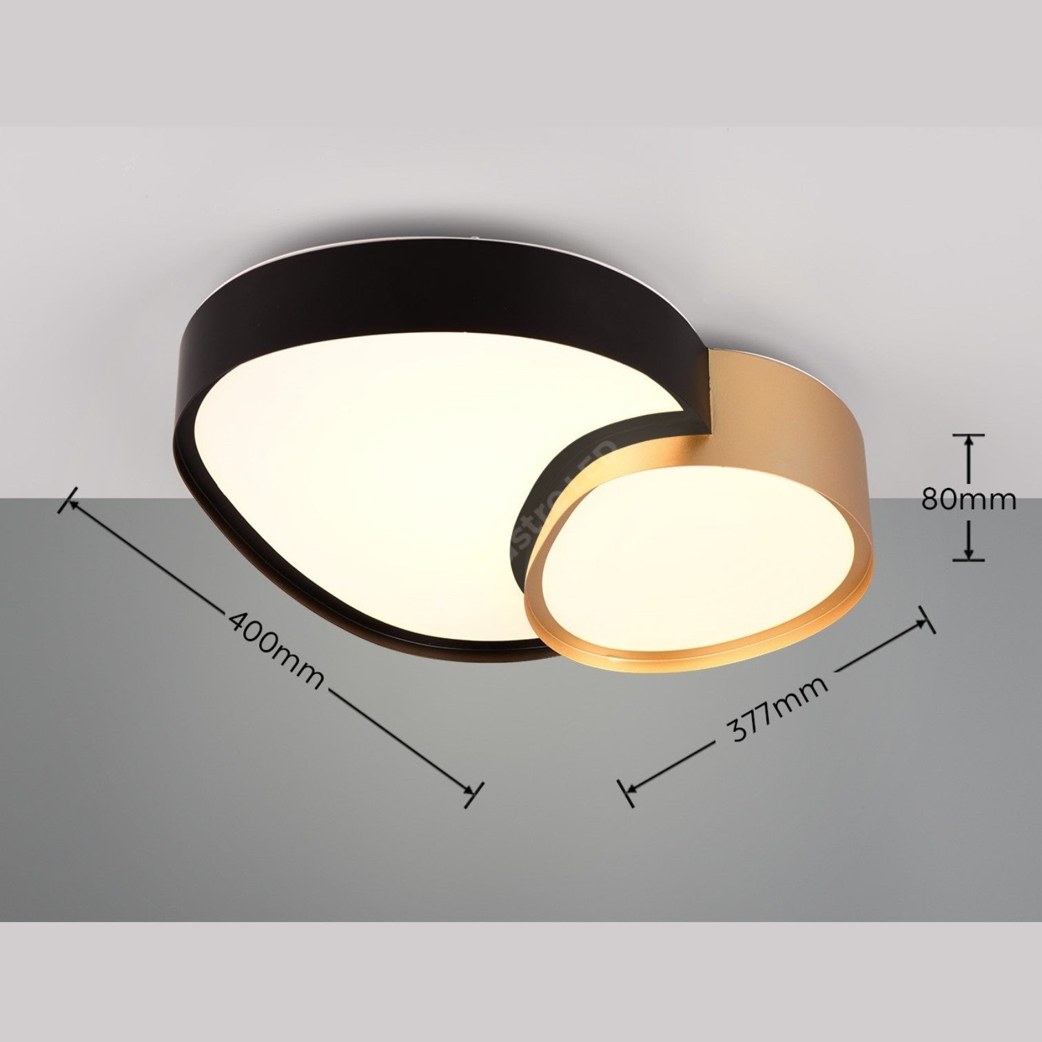 Lustra LED Luxury RISE Black&Gold Echivalent 160W Telecomanda