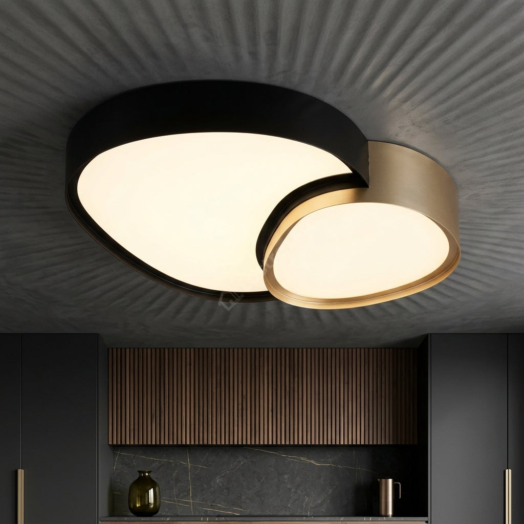 Lustra LED Luxury RISE Black&Gold Echivalent 160W Telecomanda