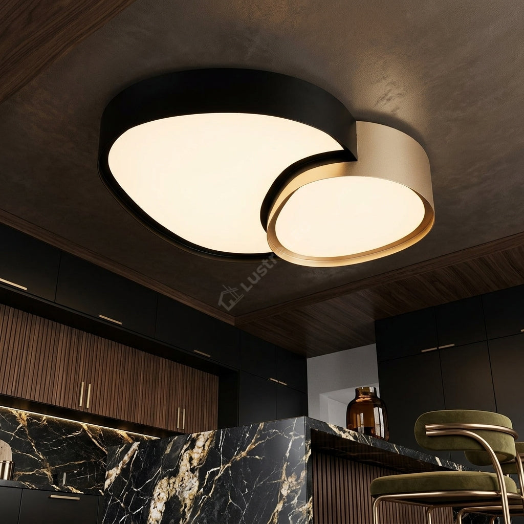Lustra LED Luxury RISE Black&Gold Echivalent 160W Telecomanda