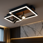 Lustra LED Zenn Telecomanda Wifi 2.4G Black 3 Culori G4228 NEAGRA / SQUARE DESIGN Lighting Fixtures