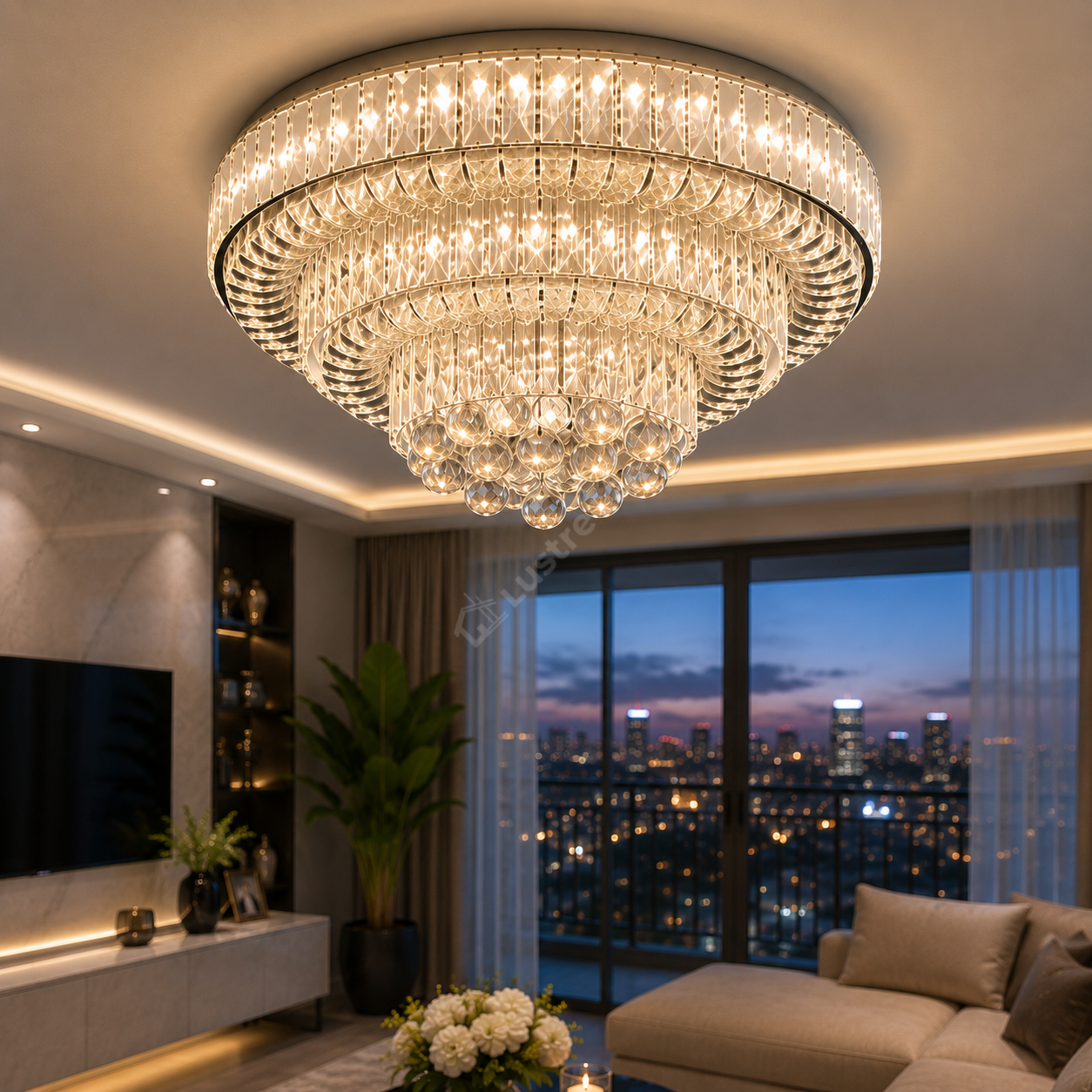 Lustra LED Maxi Klyra CRISTAL Echivalent 600W Telecomanda