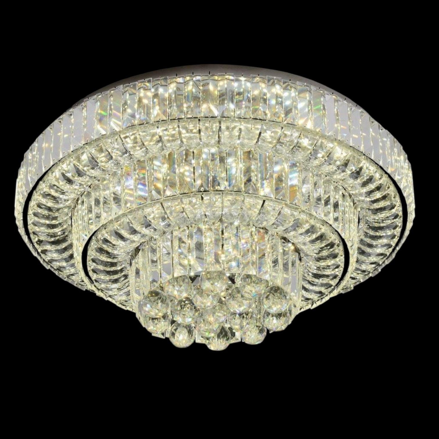 Lustra LED Maxi Klyra CRISTAL Echivalent 600W Telecomanda CHROME / 60CM / CRISTAL Lighting Fixtures