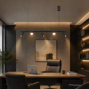 Lustra LED MELI Black Abajur cu 3 Spoturi Reglabile 80cm 1900lm 4000K