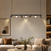 Lustra LED MELI Black Abajur cu 4 Spoturi Reglabile 110cm 2700lm 4000K