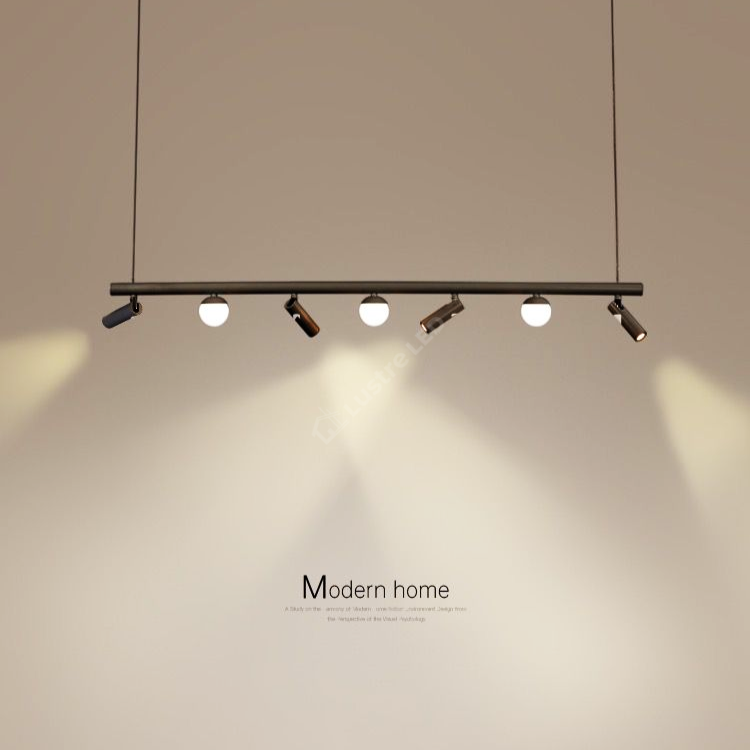 Lustra LED MELI Black Abajur cu 4 Spoturi Reglabile 110cm 2700lm 4000K