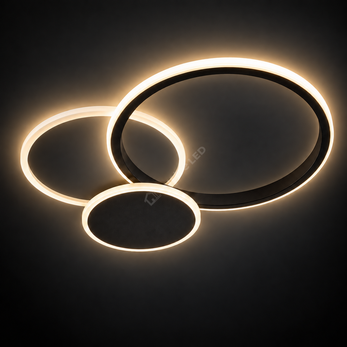 Lustra LED Mendy Black & White Round Echivalent 250W Telecomanda