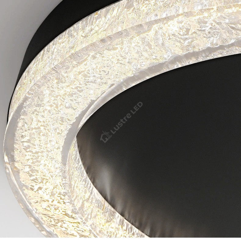 Lustra LED MESA Sparkle Black Circle Echivalent 400W, 3 lumini