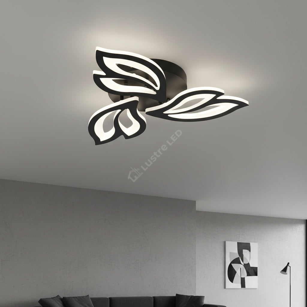 Lustra LED Mini Anemone Black Echivalent 300W Telecomanda
